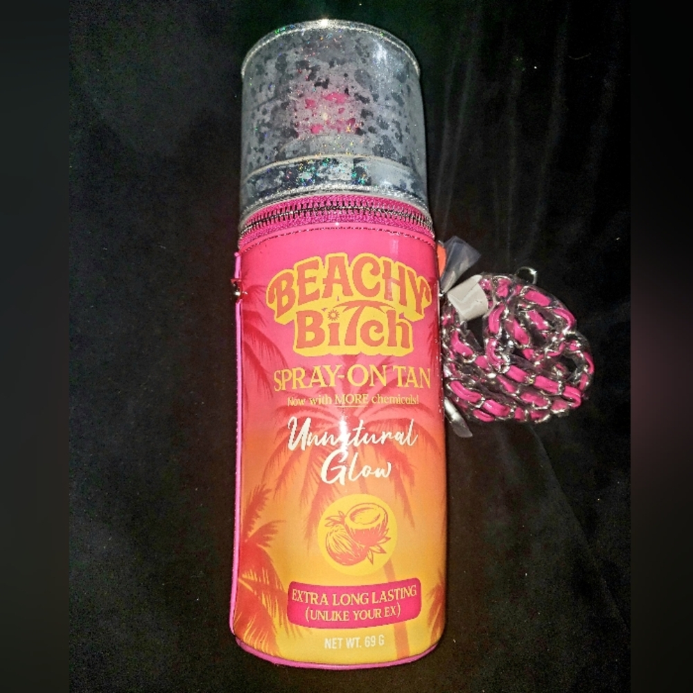 Beachy Bi*ch Spray-On Tan Crossbody Bag NIB